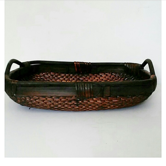 Wicker Woven Decorative Basket Tray - Picture 2 of 7